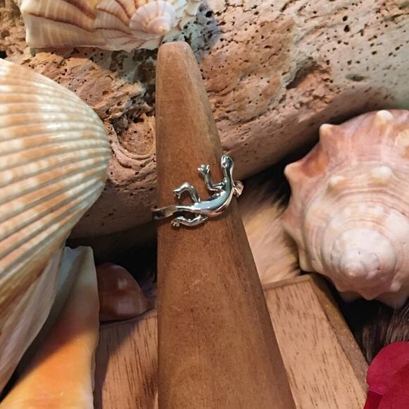 Lizard Sterling Silver Toe Ring Midi Ring - Picture 4 of 5